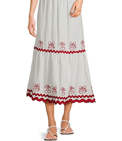 Evolutionary Solid Linen Ruffle Skirt