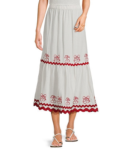 Evolutionary Solid Linen Ruffle Skirt