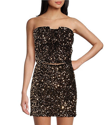 Evolutionary Sequin Strapless Large Bow Coordinating Top