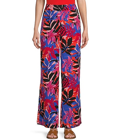 Evolutionary Tropical Printed Straight Trousers