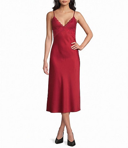Evolutionary V-Neck Sleeveless Satin Lace Dress
