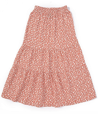 Xtraordinary Big Girls 7-16 Ditsy-Floral-Printed Tiered Long Skirt