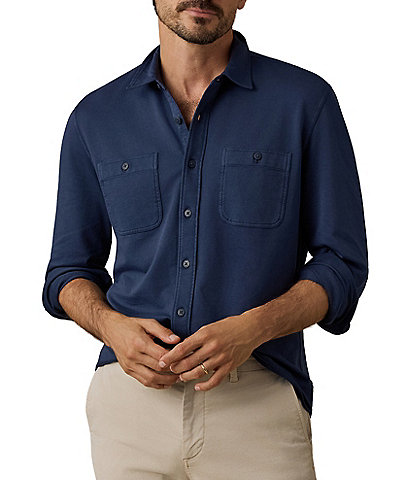 Faherty Big & Tall Field Knit Utility Long Sleeve Woven Shirt