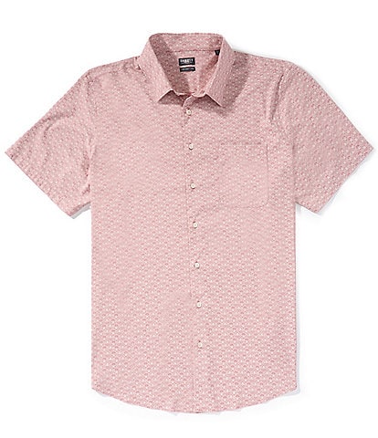 Faherty Big & Tall Movement Palm Print Short Sleeve Woven Shirt