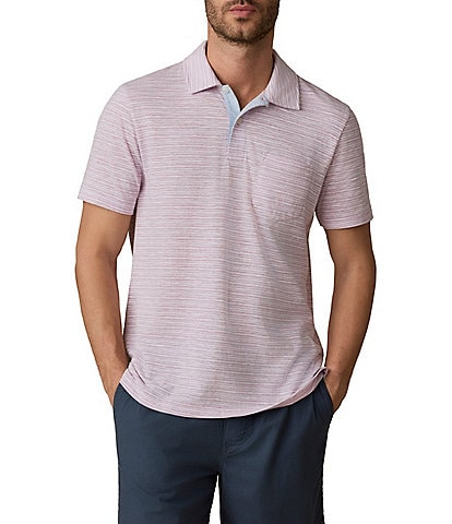 Faherty Breeze Stripe Short Sleeve Polo Shirt