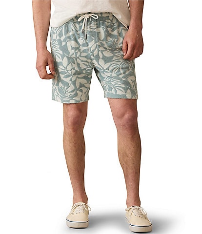 Faherty Cabana Towel Terry Foliage Print 7.5" Inseam Sweatshorts