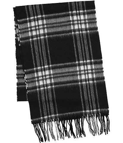 Faherty Charcoal Bone Plaid Scarf