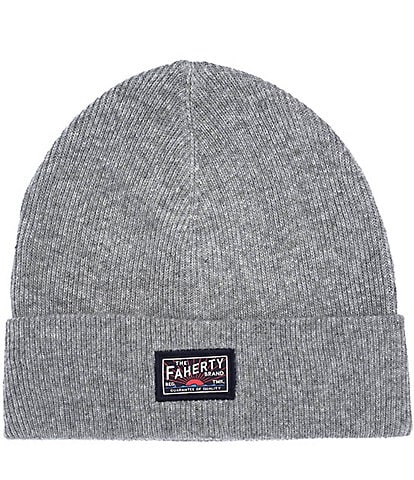 Faherty Core Logo Cuffed Patch Beanie