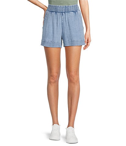 Faherty Dream Organic Cotton Mid Rise Pull-On Gauze Shorts