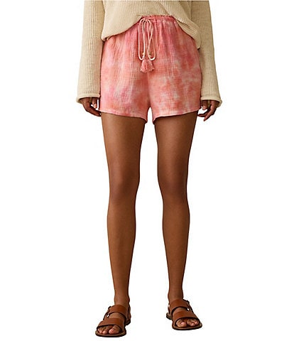 Faherty Dune Organic Cotton Gauze Tie-Dye Mid Rise Boxer Shorts