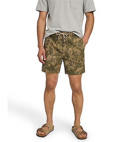 Faherty Essential 6.5#double; Inseam Olive Jungle Tropical Shorts