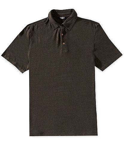 Faherty Linen Short Sleeve Polo Shirt