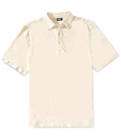 Faherty Linen Short Sleeve Polo Shirt