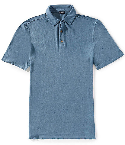 Faherty Linen Short Sleeve Polo Shirt