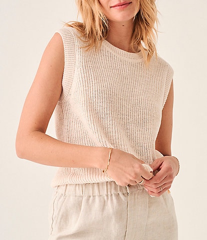 Faherty Miramar Knit Solid Muscle Crew Neck Tank Top