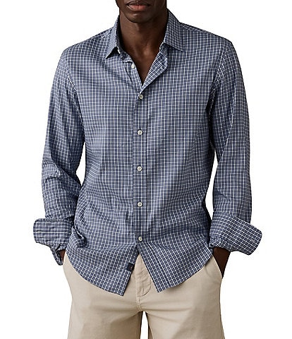 Faherty Movement Check Pattern Long Sleeve Woven Shirt