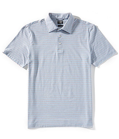 Faherty Movement Stripe Stretch Short Sleeve Polo Shirt