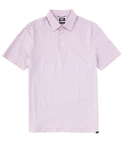 Faherty Movement Thin Stripe Short Sleeve Polo Shirt