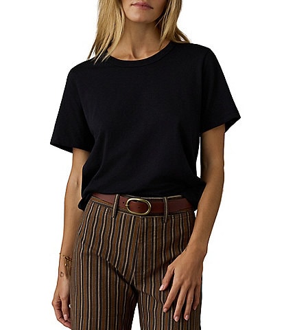 Faherty Organic Cotton Knit Crew Neck Short Sleeve Tee