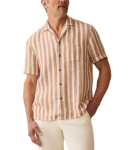 Faherty Palma Linen Short Sleeve Woven Camp Shirt