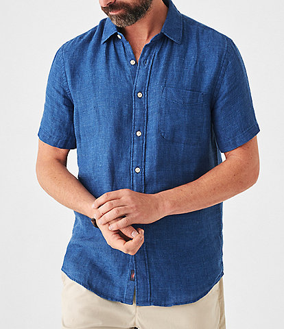 Faherty Palma Linen Short Sleeve Woven Shirt