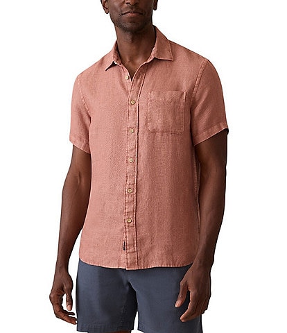 Faherty Palma Linen Short Sleeve Woven Shirt