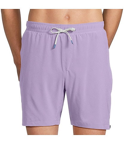 Faherty Shorelite Solid 7#double; Inseam Swim Trunks