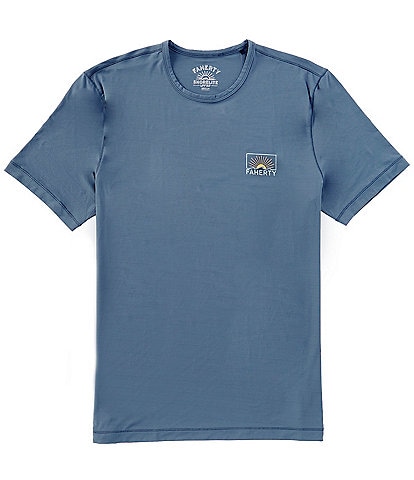 Faherty Shorelite UPF Short Sleeve Small Graphic Logo T-Shirt