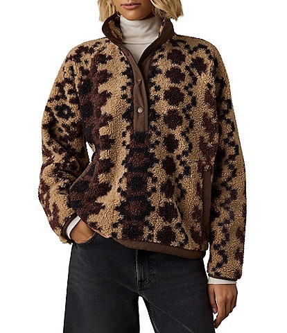 Faherty Snap Button Fleece Pullover