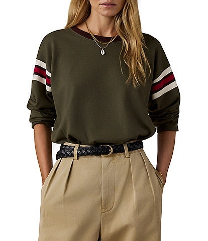 Faherty Sport Jersey Throwback Crew Neck Long Sleeve Shirt