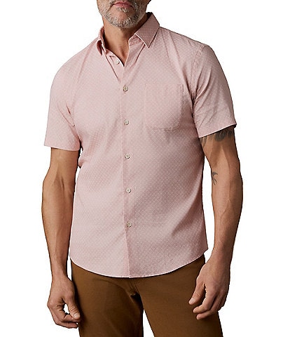 Faherty Stretch Movement Short Sleeve Geometric Print Woven Shirt