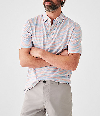 Faherty Stripe Movement Performance Short-Sleeve Polo Shirt