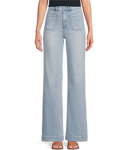 Faherty Stretch Terry Wide Leg Patch Pocket Jeans