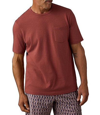 Faherty Sunwashed Organic Cotton Pocket Short Sleeve T-Shirt