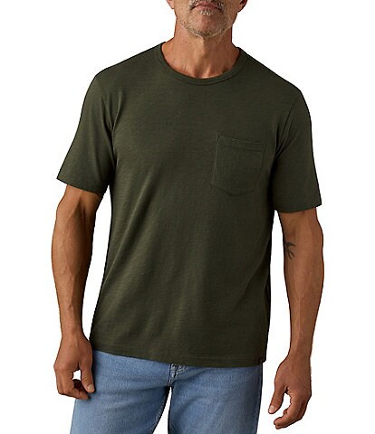 Faherty Sunwashed Organic Cotton Pocket Short Sleeve T-Shirt