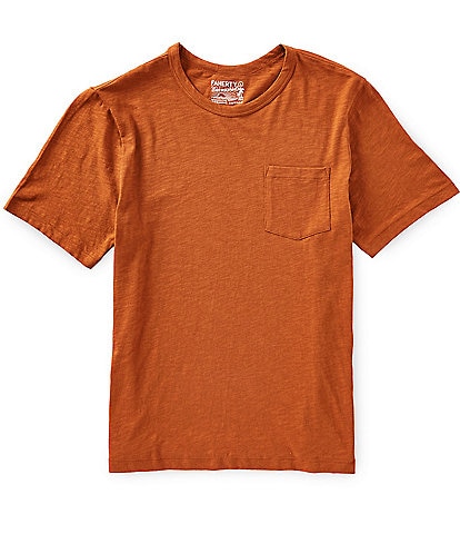 Faherty Sunwashed Organic Cotton Pocket Short Sleeve T-Shirt