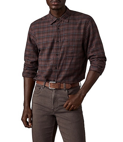 Faherty Timberline Twill Mini Plaid Long Sleeve Woven Shirt