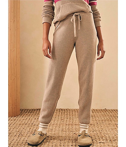Faherty Waffle Knit Cashmere Blend Throwback Pocketed Striped Ankle Coordinating Jogger Pant