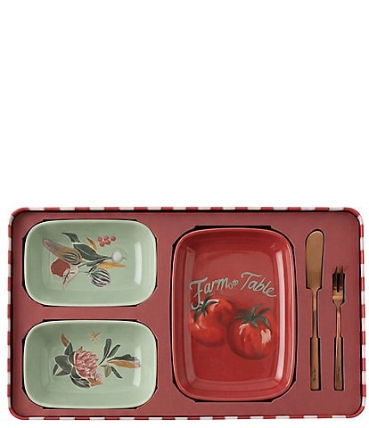 Farm Rio Jolly Bites Ceramic Appetizer Set