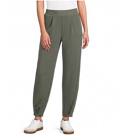 Feather Gray Soft Luxe Pleated Pull-On Joggers