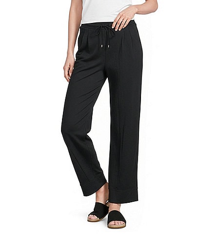 Feather Grey Pull-On Cropped Barrel Pants