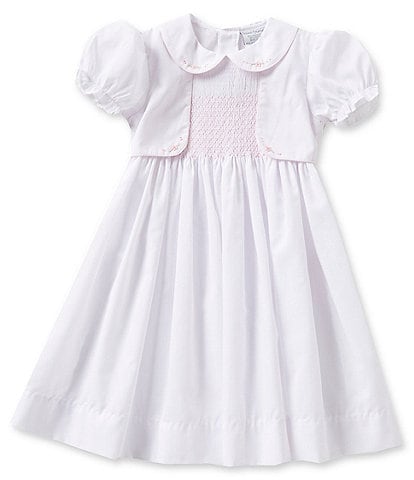 Friedknit Creations Baby Girls 12-24 Months Mock Vest Smocked Dress