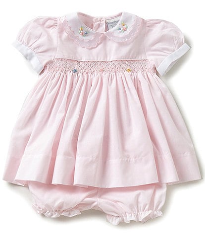 Friedknit Creations Baby Girls 3-9 Months Floral Embroidered Smocked Dress