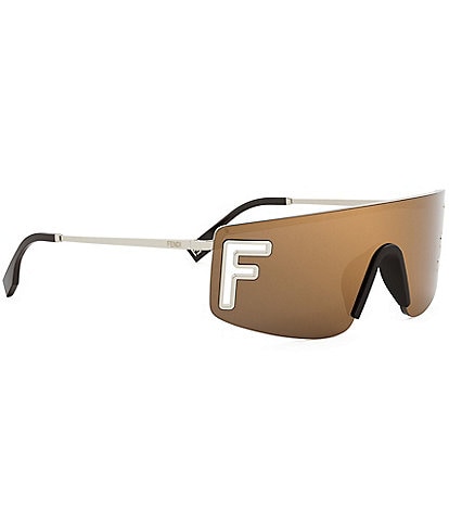 FENDI Unisex FENDI Sport Cutout 99mm Mirrored Shield Sunglasses
