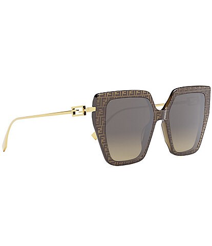 FENDI Women's Baguette 55mm Printed Geometric Oversize Sunglasses