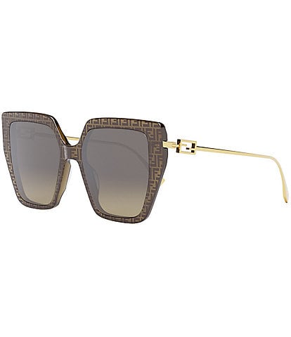 FENDI Women's Baguette 55mm Printed Geometric Oversized Sunglasses