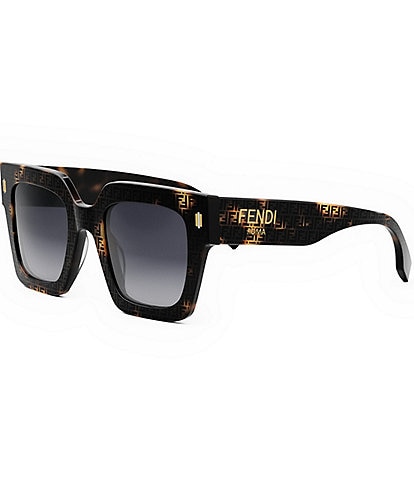 FENDI Women's FENDI Roma 50mm Logo Havana Square Sunglasses