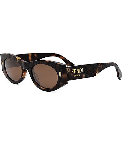 FENDI Women's Fendi Roma 52mm FF Havana Oval Cat Eye Sunglasses