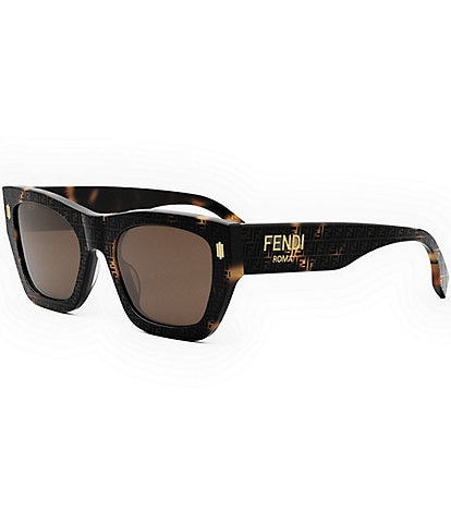 FENDI Women's FENDI Roma 53mm Havana Rectangle Sunglasses