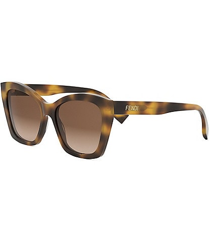 FENDI Women's Lettering 55mm Havana Butterfly Sunglasses